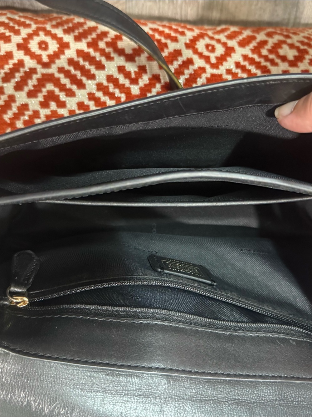 Coach Black Leather Chain Shoulder Bag Crossbody - Picture 8 of 13
